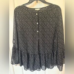 Max Studio Black Polka Dot Blouse